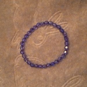 Minimalist handmade shiny and iridescent fun casual blue bracelet